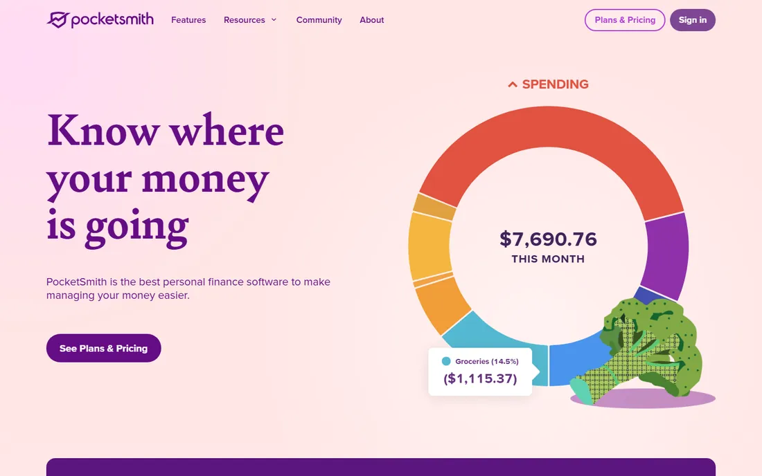 PocketSmith homepage