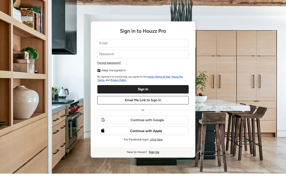 Houzz Pro homepage