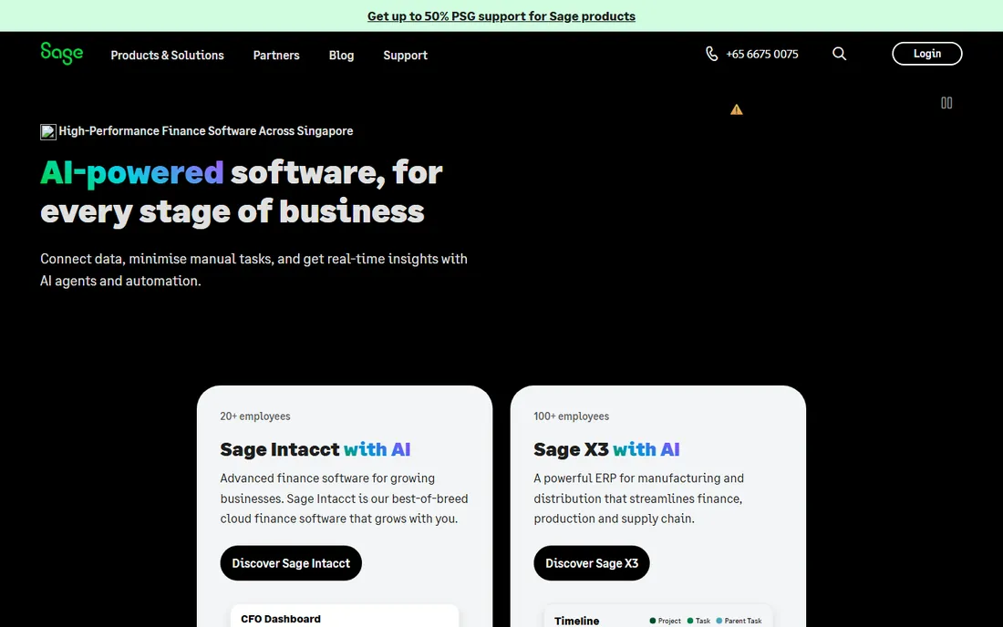 Sage Intacct homepage