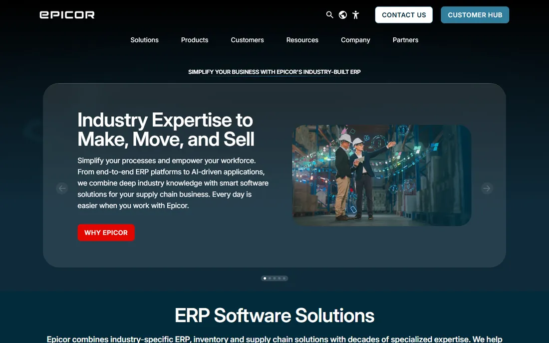 Epicor homepage