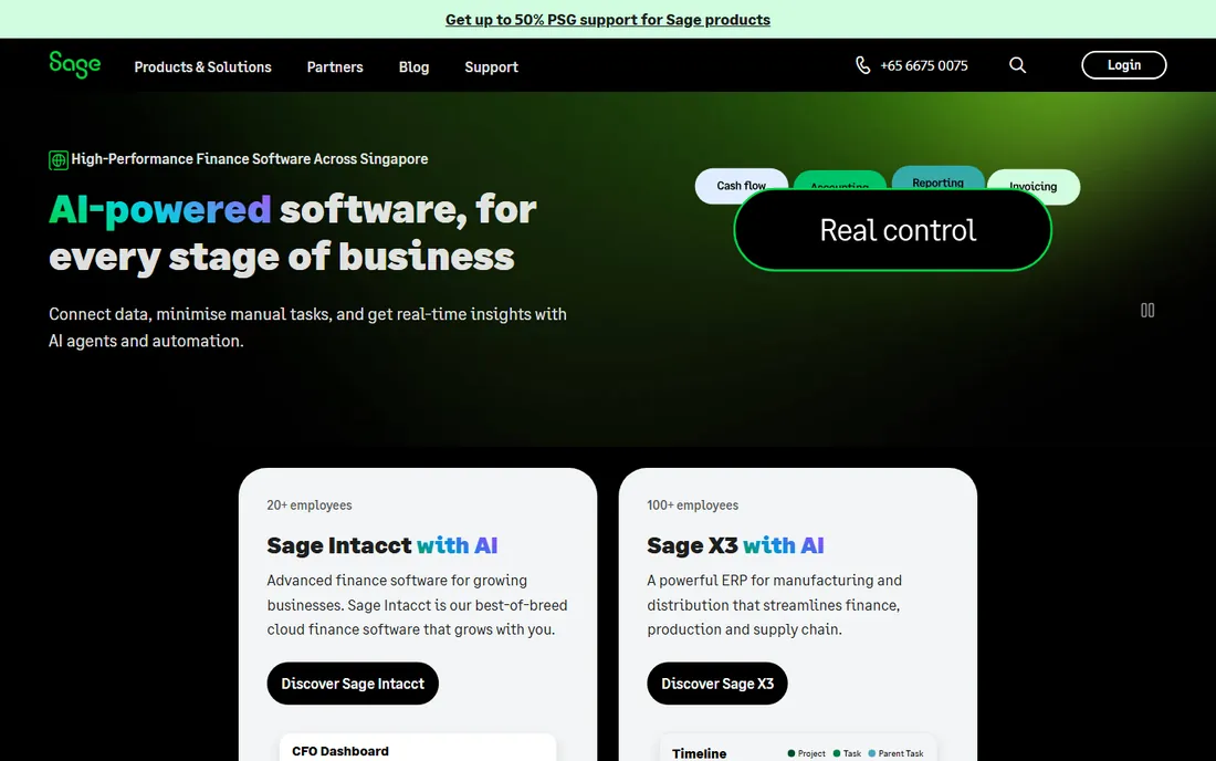 Sage Intacct homepage