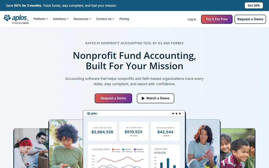 Aplos homepage
