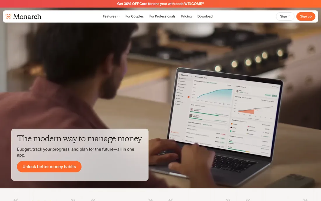 Monarch Money homepage