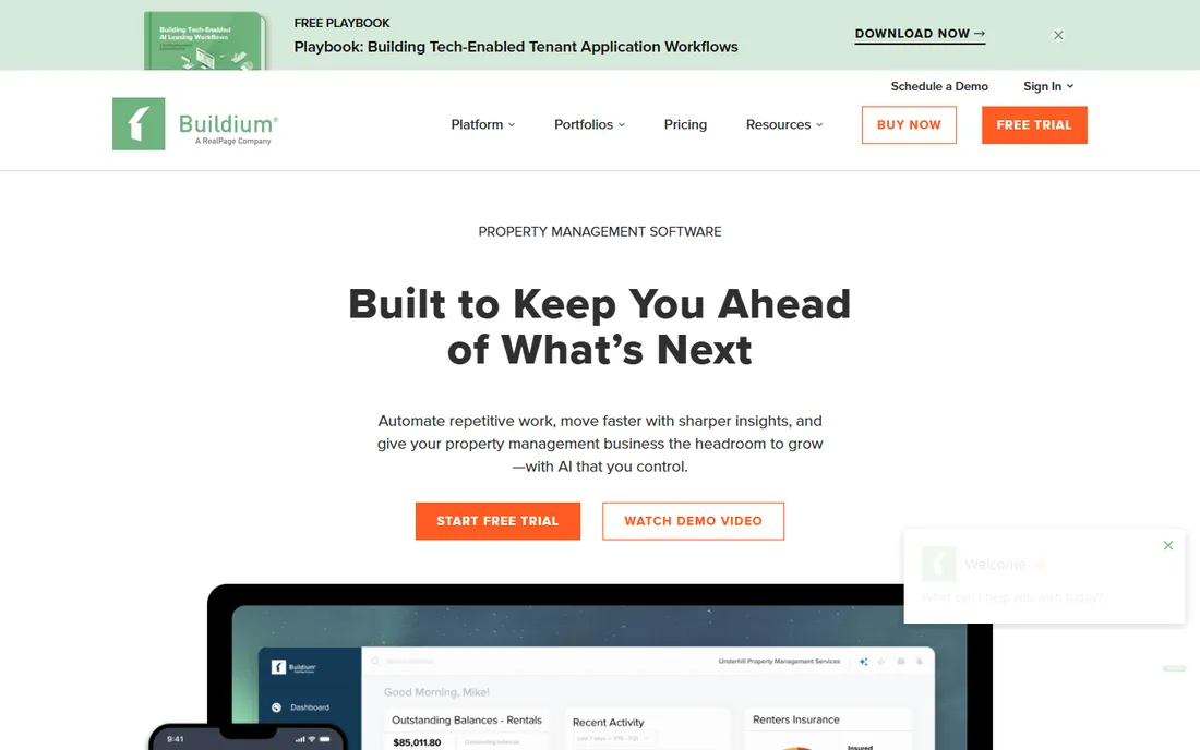 Buildium homepage