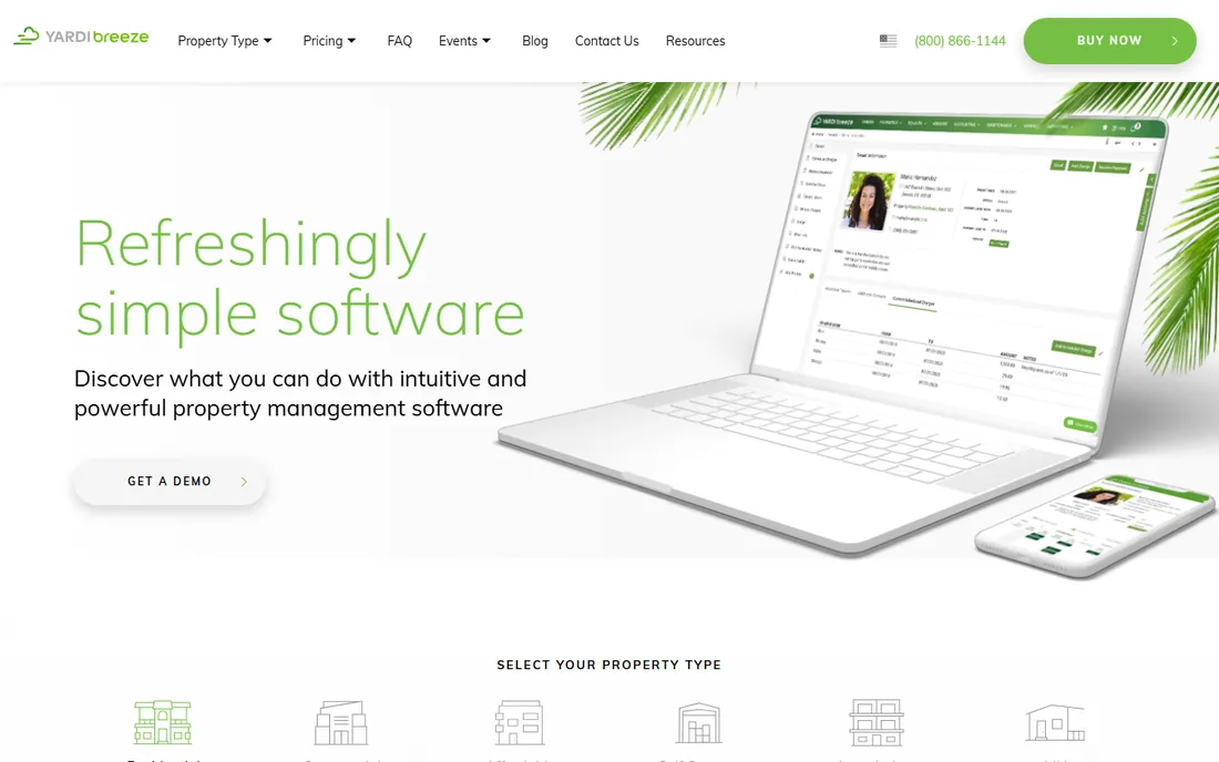 Yardi Breeze homepage