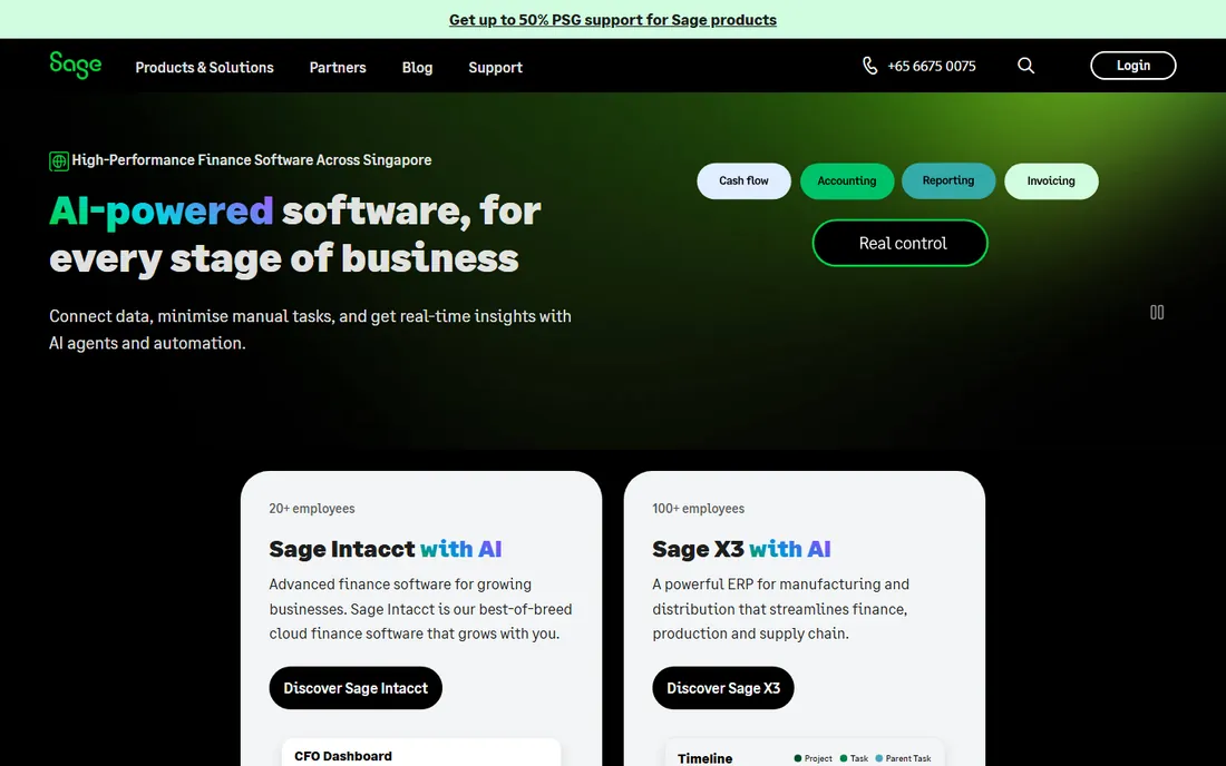Sage Intacct homepage