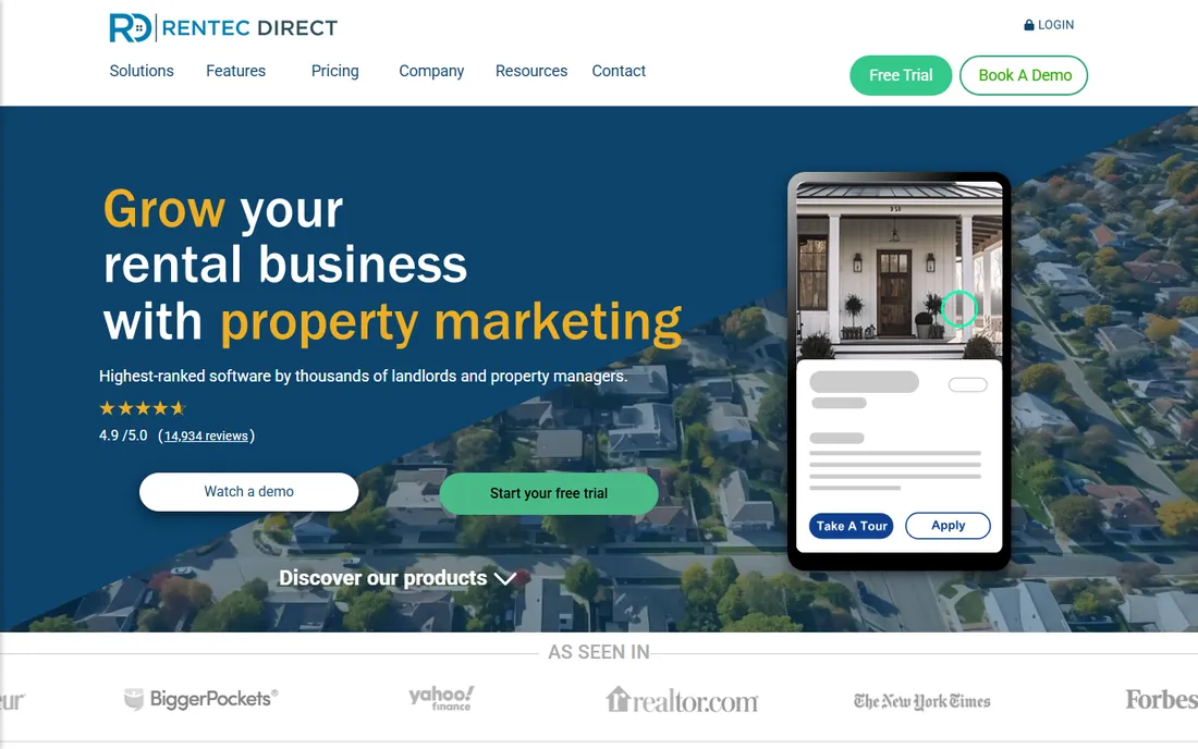 Rentec Direct homepage