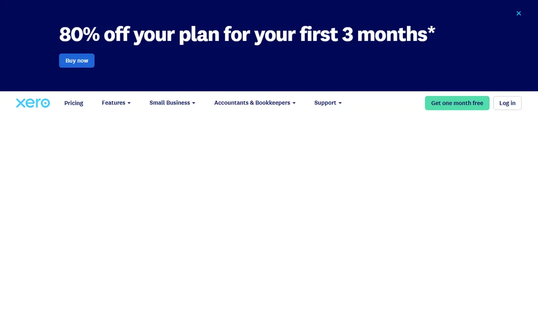 Xero homepage