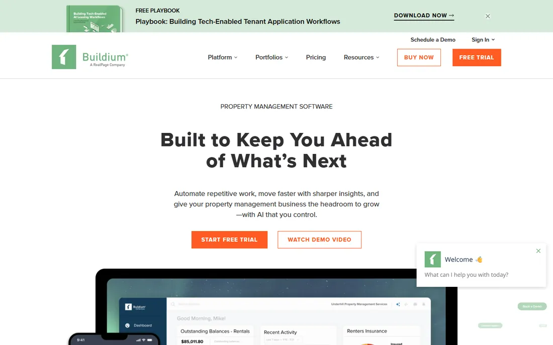 Buildium homepage