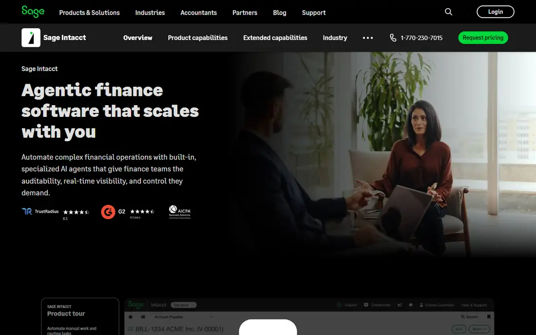 Sage Intacct homepage