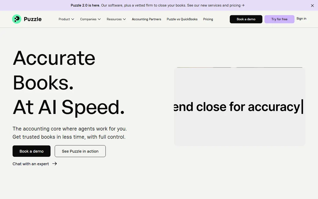 Puzzle homepage