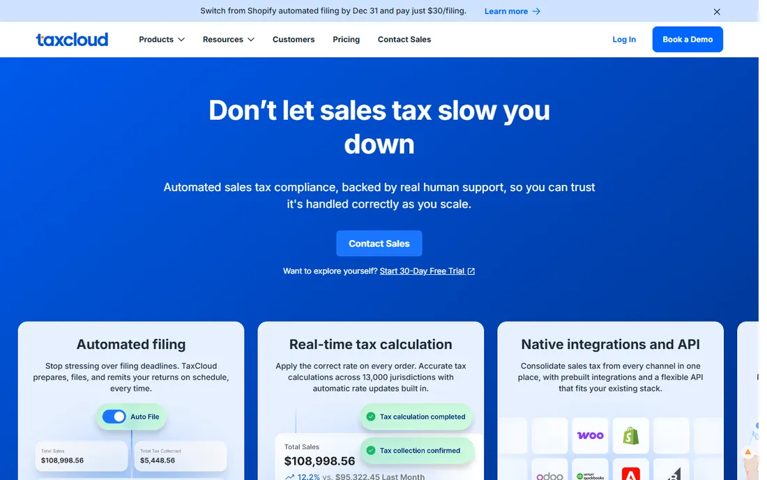 TaxCloud homepage