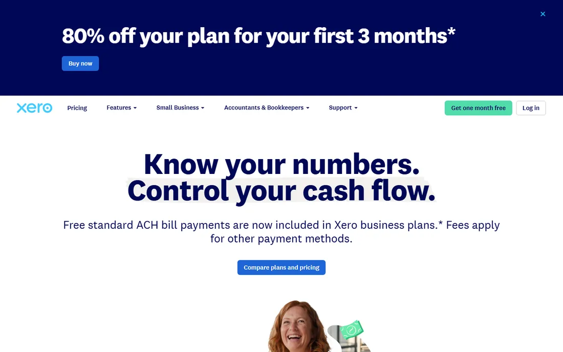 Xero homepage
