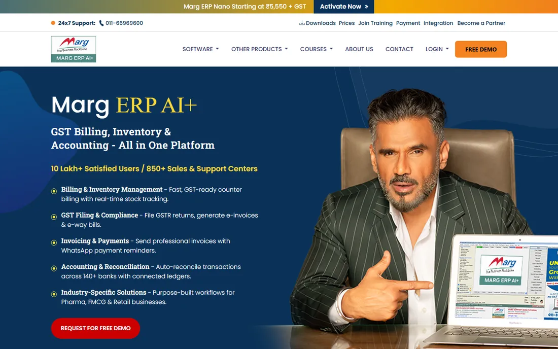 Marg ERP homepage