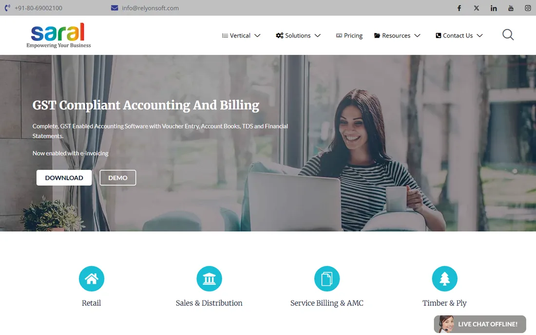 Saral homepage