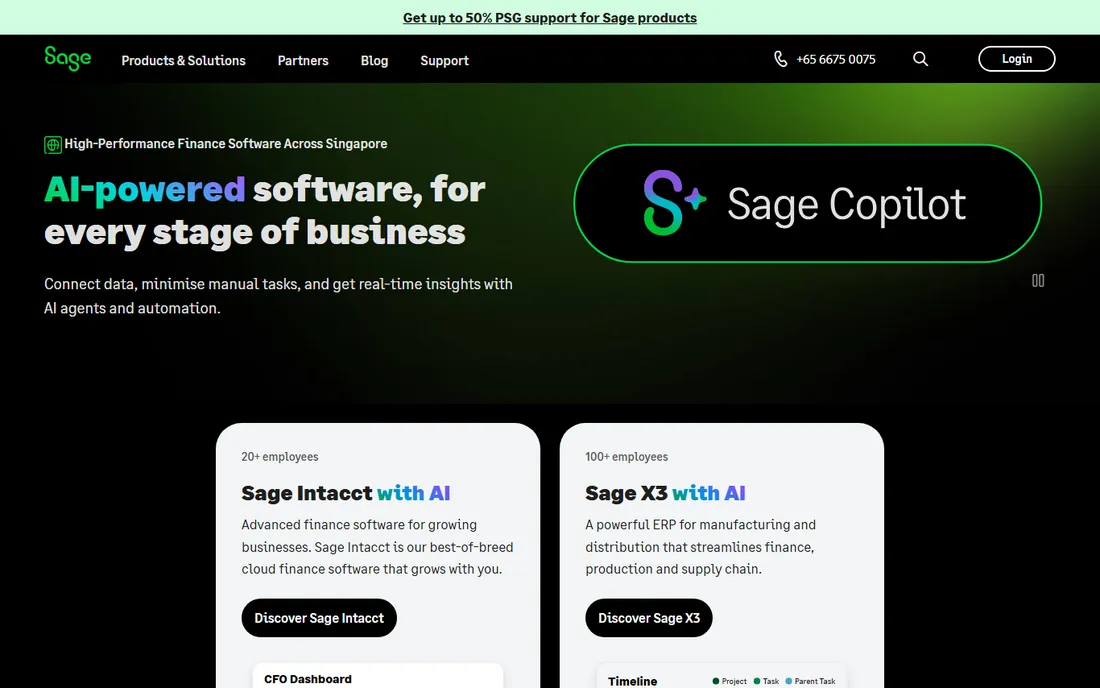 Sage Business Cloud Accounting homepage