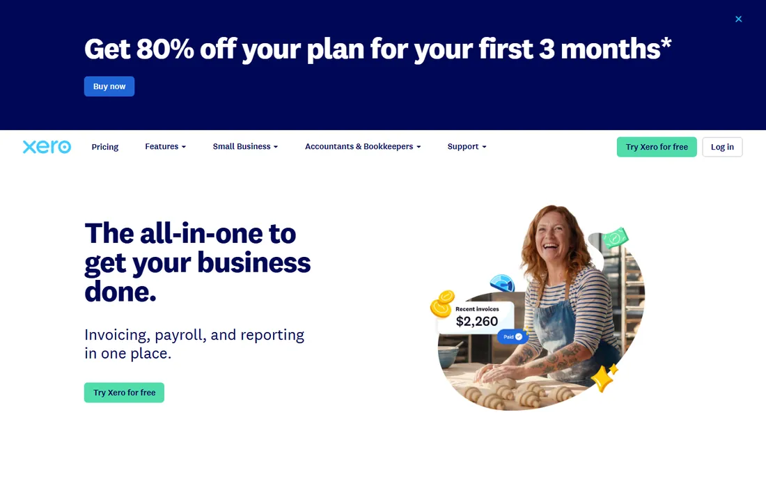 Xero homepage