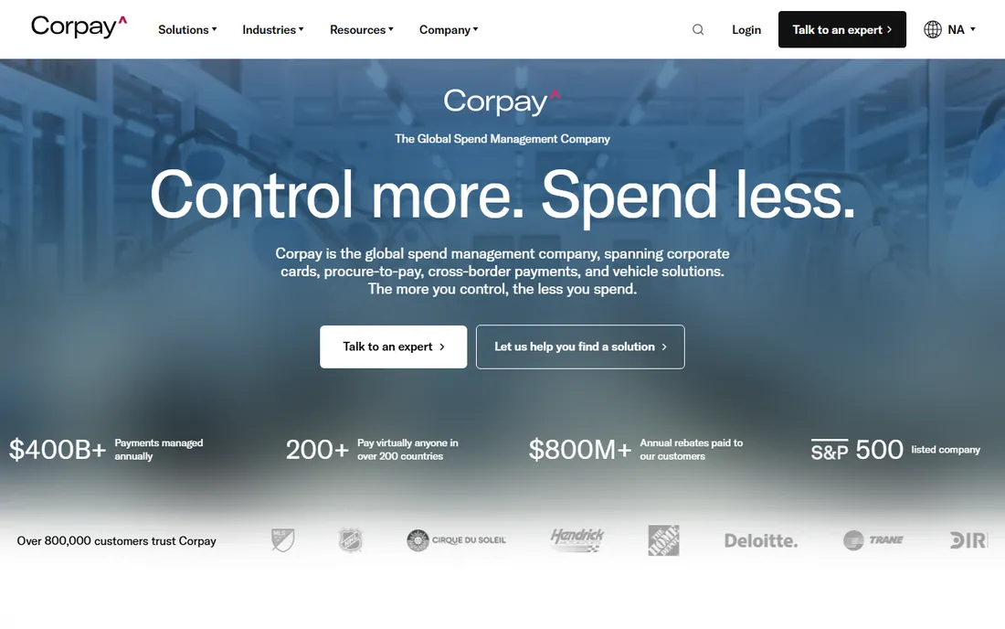 Corpay One homepage