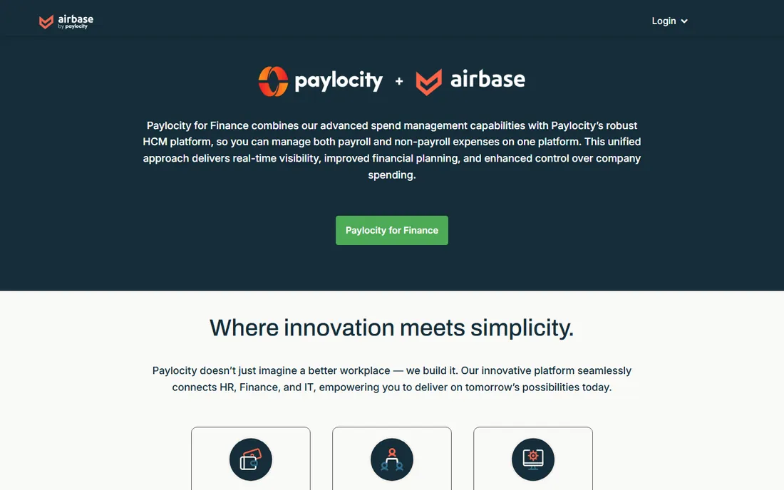 Paylocity for Finance homepage