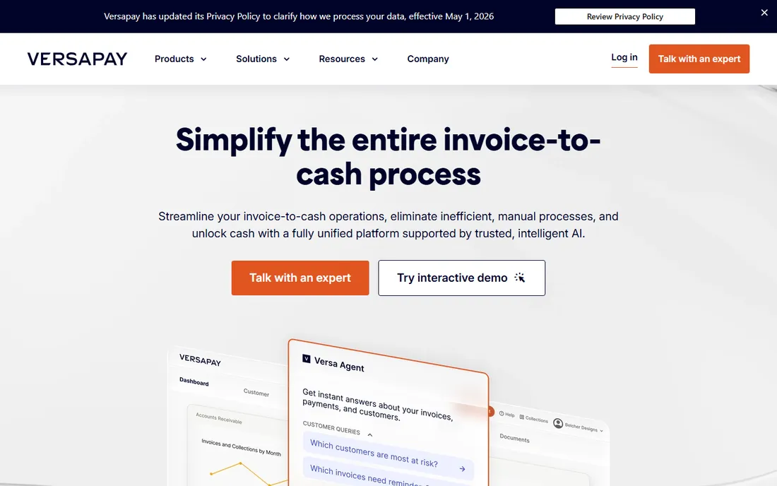 Versapay homepage