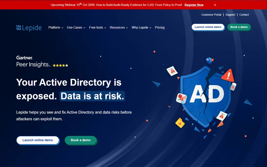 Lepide Data Security Platform homepage