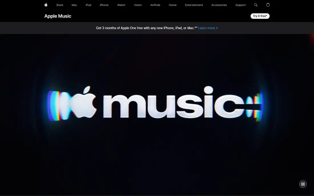 Apple Music homepage