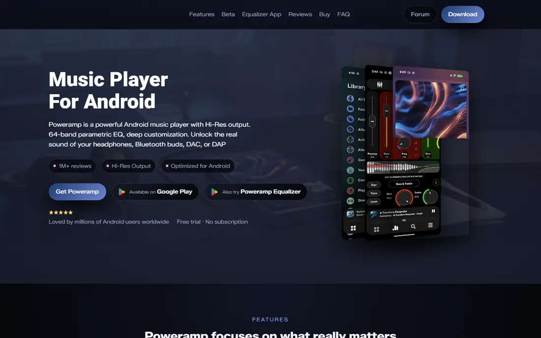 Poweramp homepage