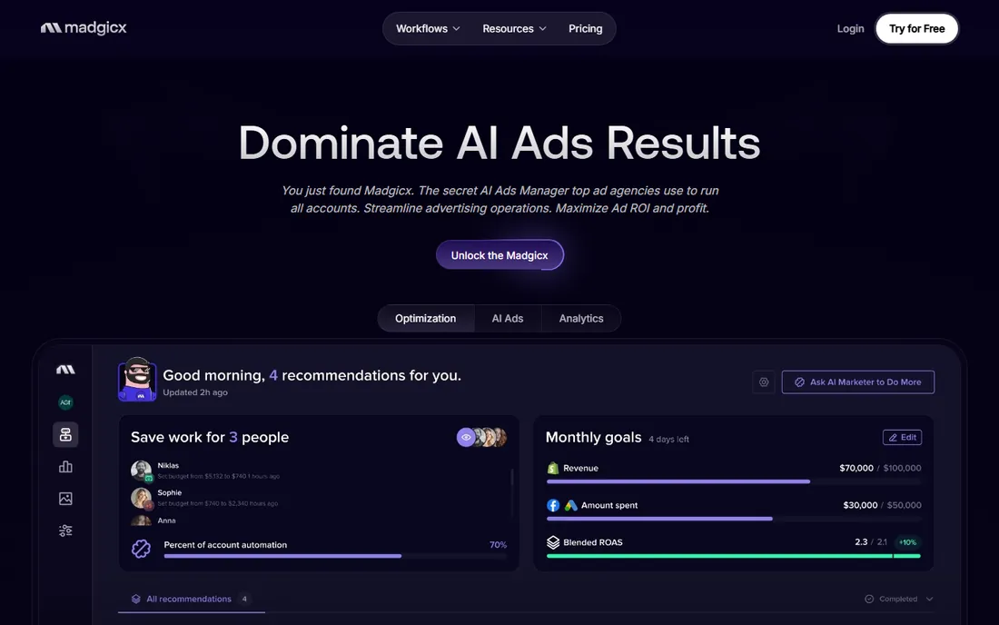 Madgicx homepage