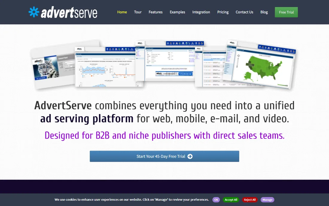 AdvertServe homepage