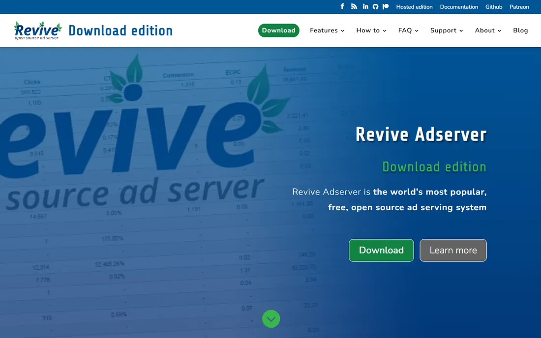 Revive Adserver homepage