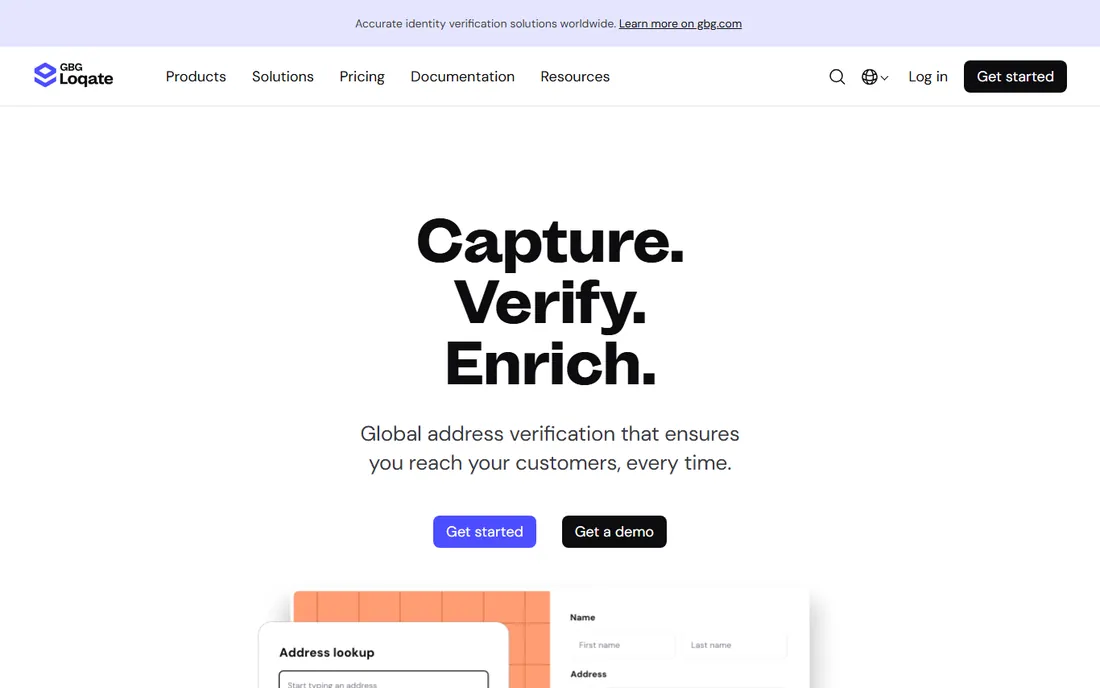 Loqate homepage