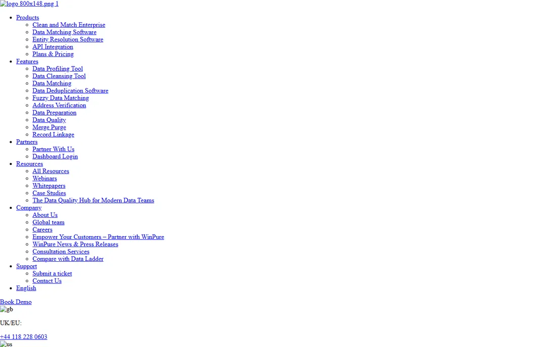 WinPure homepage