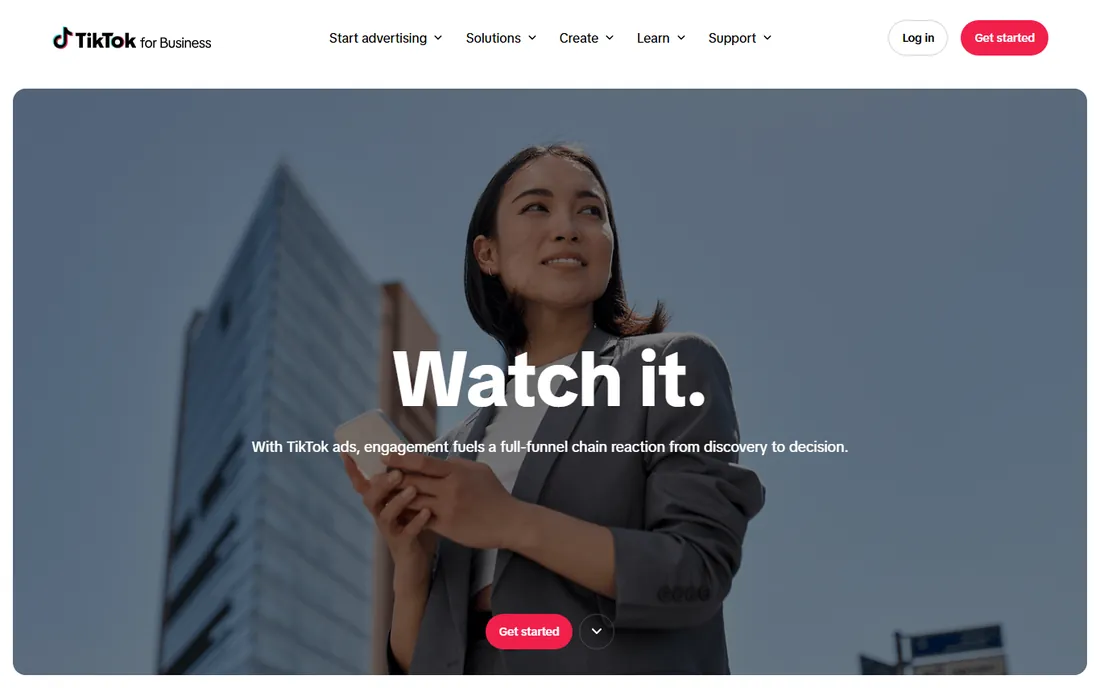 TikTok Ads homepage