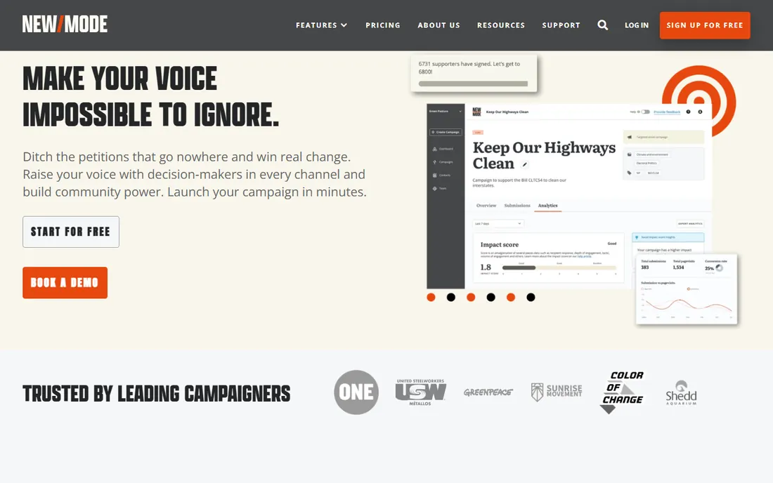 New/Mode homepage
