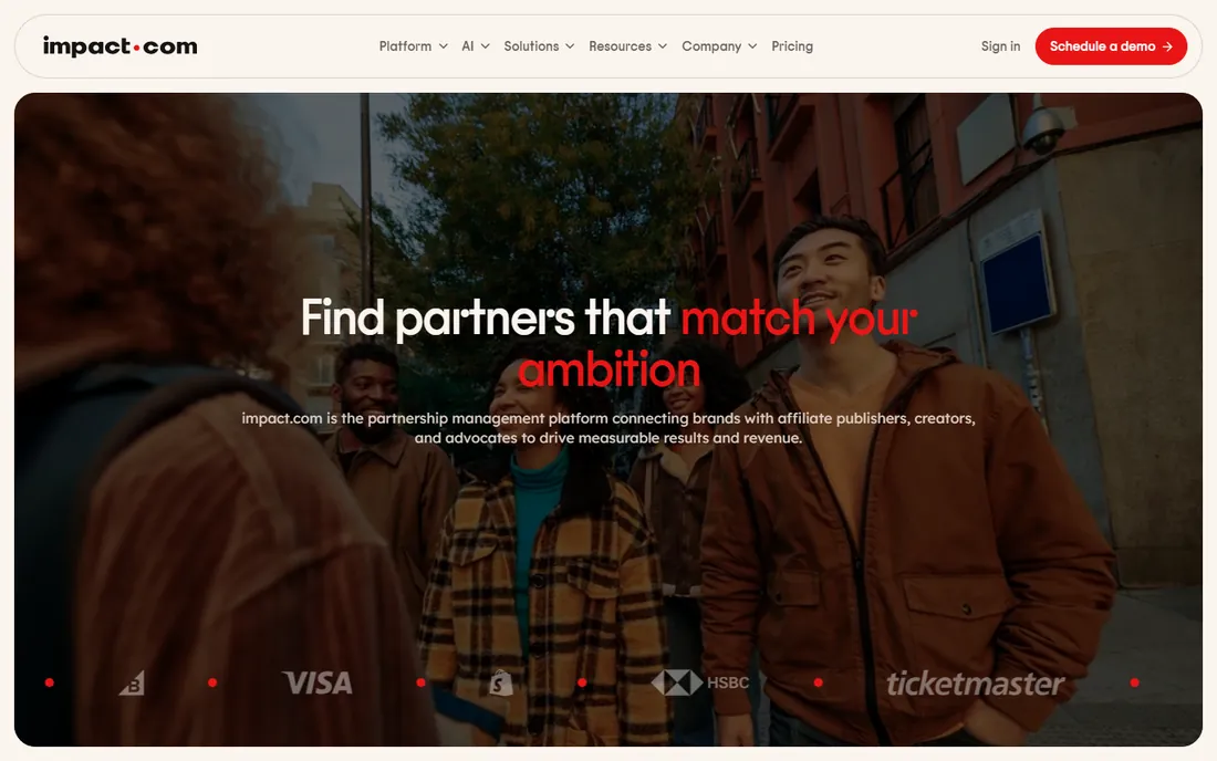 impact.com homepage