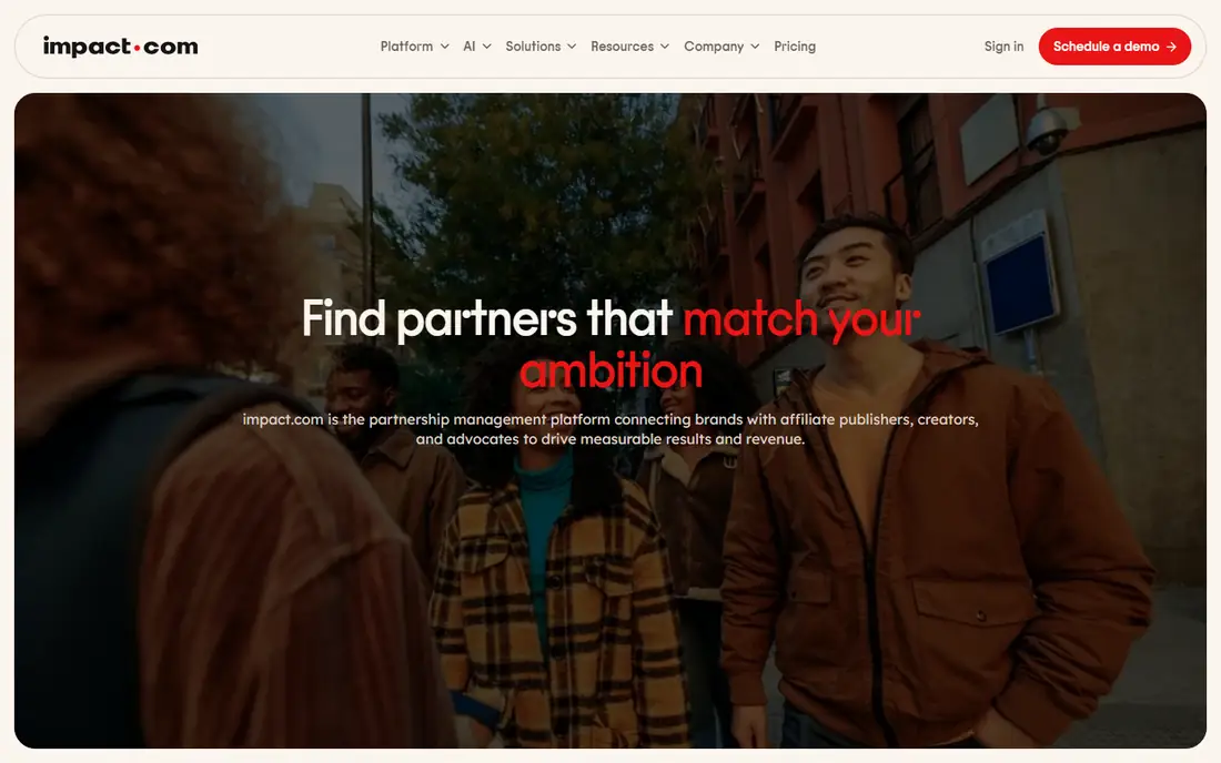 impact.com homepage