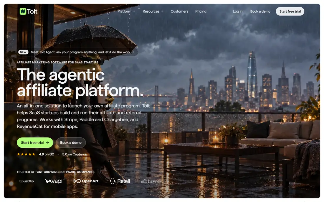 Tolt homepage