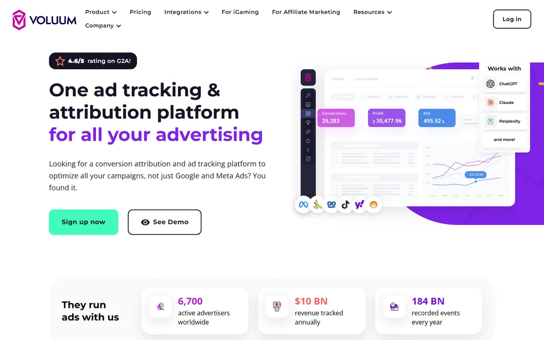 Voluum homepage