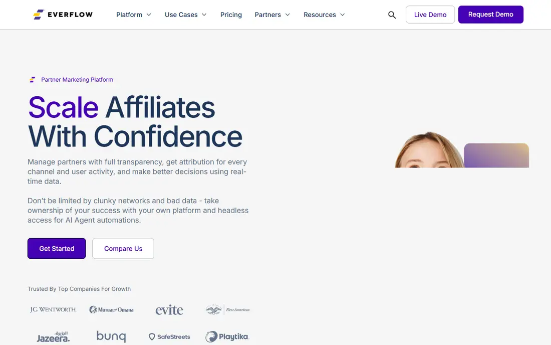 Everflow homepage