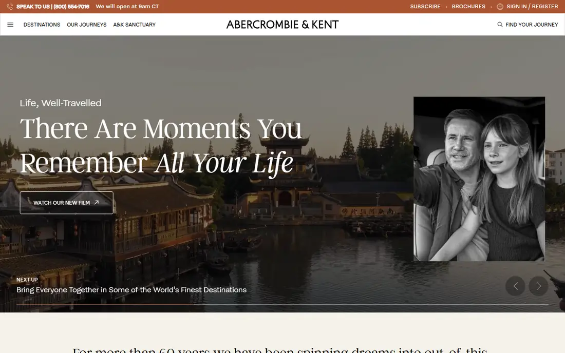 Abercrombie and Kent homepage