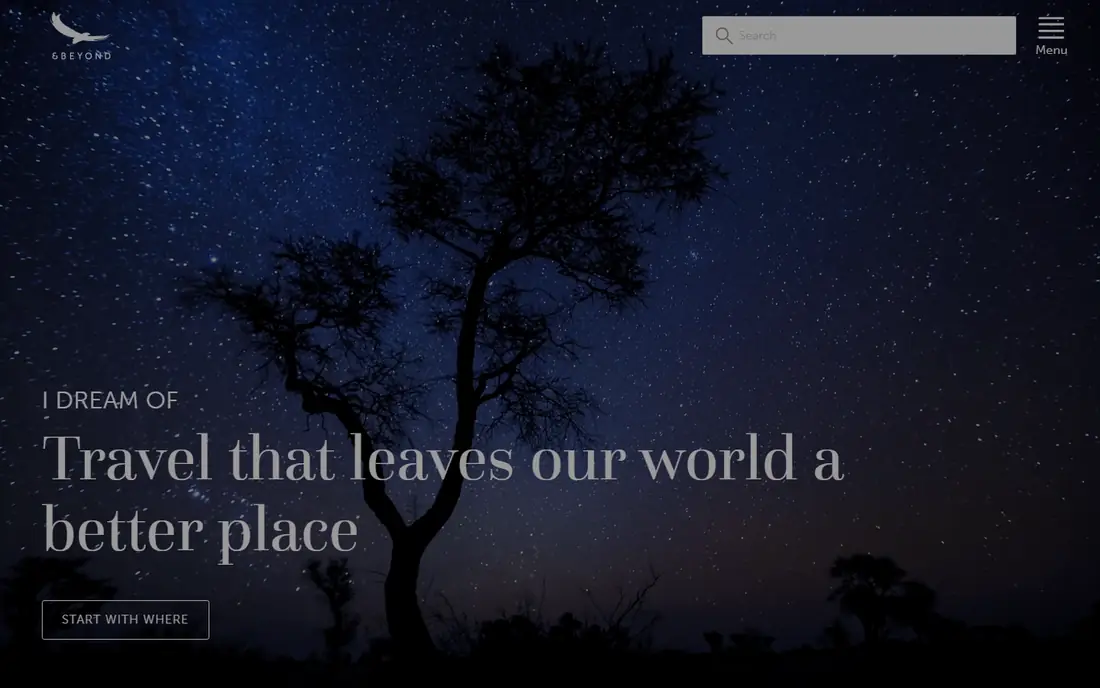 andBeyond homepage