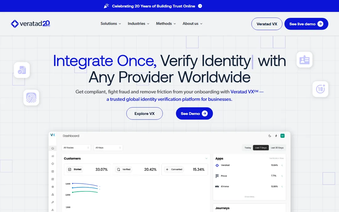 Veratad homepage