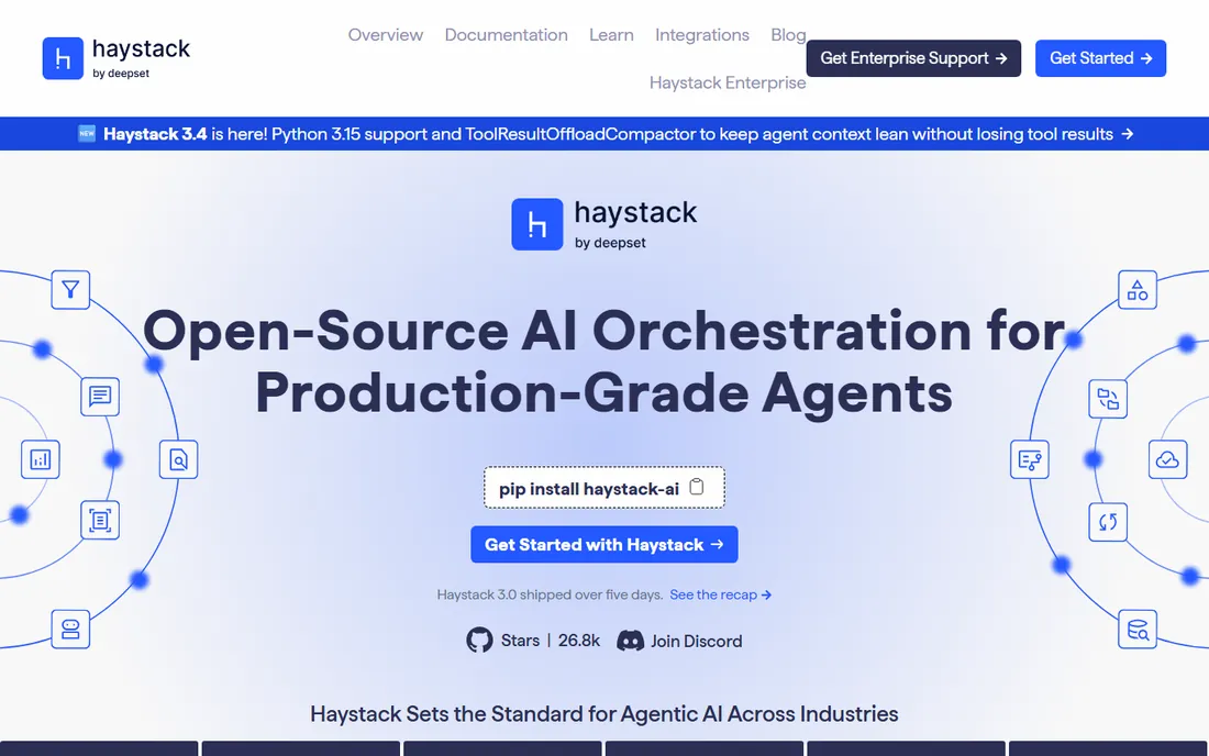 Haystack homepage