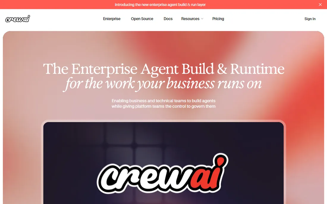 CrewAI homepage