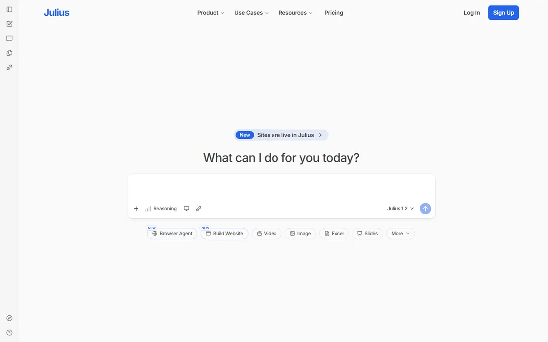 Julius AI homepage