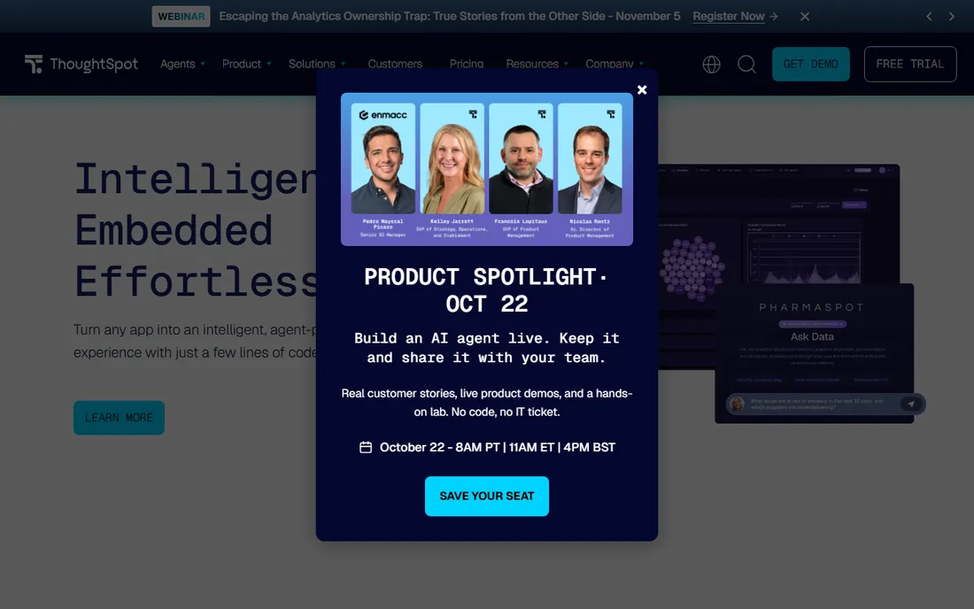 ThoughtSpot homepage