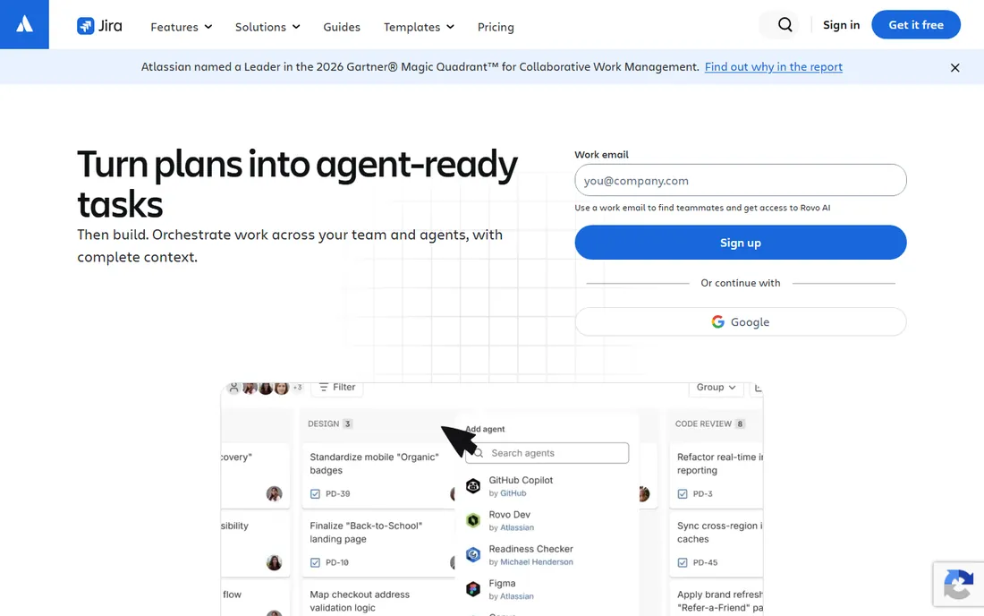 Jira homepage