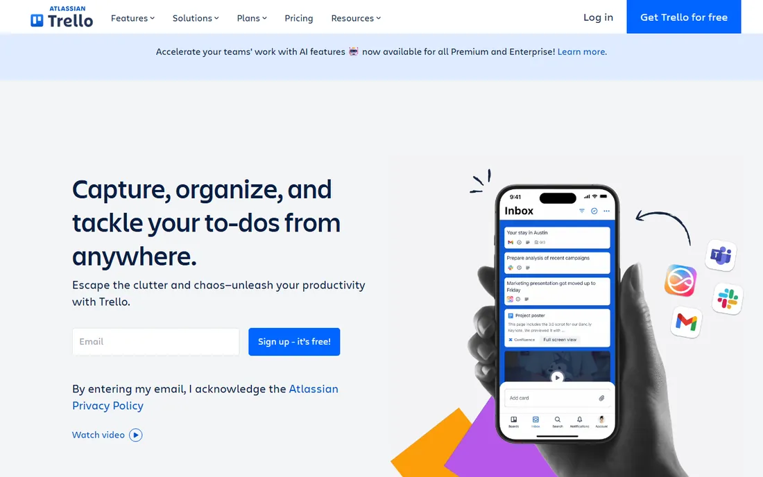 Trello homepage