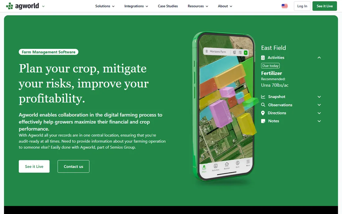 Agworld homepage
