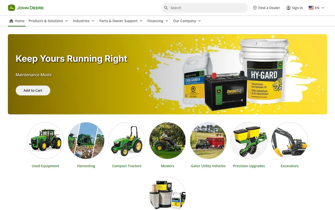 John Deere Operations Center homepage